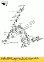 922100578, Kawasaki, écrou, tige de direction, 35 mm kawasaki kle versys d c abs 650 , Nouveau