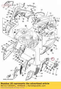 yamaha B672172E00P1 ficar, tampa lateral 1 - Lado inferior