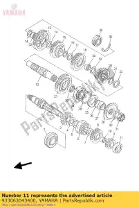 yamaha 933063043400 rolamento (36y) - Lado inferior