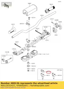 kawasaki 46012032421 support-poignée, upp, f.blac kx250 - La partie au fond