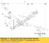 CM079730, Piaggio Group, Conjunto de manga de controle do acelerador vespa lx 125 150 2009, Novo