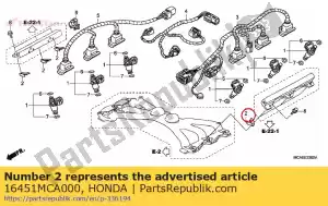 Honda 16451MCA000 clip, injector - Bottom side