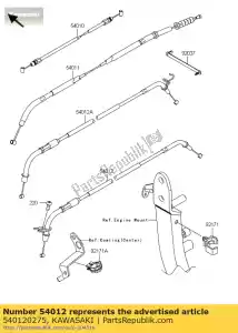 Kawasaki 540120275 kabel-gasklep, sluitend - Onderkant