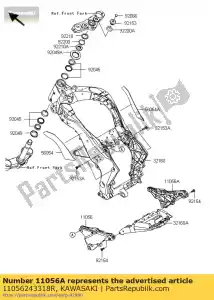 Kawasaki 11056243318R support, rr, rh, f.s.black - La partie au fond