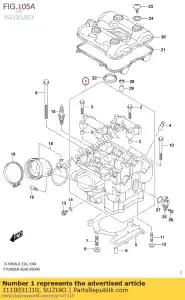 suzuki 1110031J10 conjunto de culata, cilindro delantero - Lado inferior