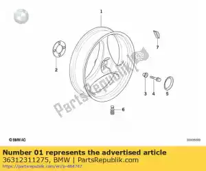 bmw 36312311275 cast iron rim silver rear - 4,50x18 - Bottom side