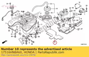 Honda 17516HN8A60 borracha, protetor de calor - Lado inferior