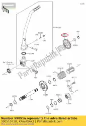 Here you can order the gear-spur,idle,26t klx150cds from Kawasaki, with part number 590510738: