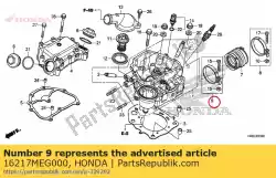 Here you can order the band, insulator from Honda, with part number 16217MEG000: