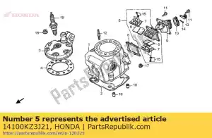 Honda 14100KZ3J21 conjunto de válvula de lámina - Lado inferior