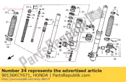 Aqui você pode pedir o parafuso, pino, 6x25 em Honda , com o número da peça 90136KCY671: