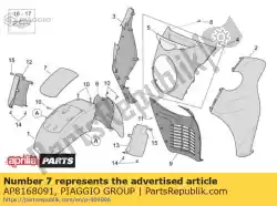 Here you can order the front mudguard lockup. Silver from Piaggio Group, with part number AP8168091: