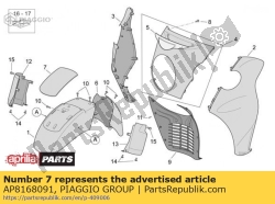 Aprilia AP8168091, Vordere kotflügelsperre. silber, OEM: Aprilia AP8168091