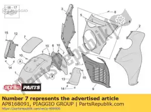 Piaggio Group AP8168091 front mudguard lockup. silver - Bottom side