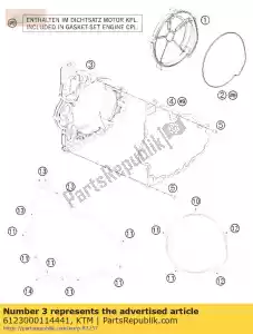 ktm 6123000114441 tapa de embrague con rodamiento - Lado inferior