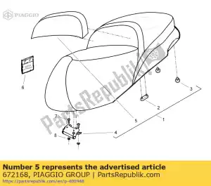Piaggio Group 672168 encosto - Lado inferior