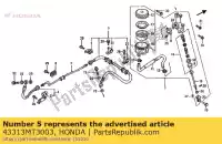 43313MT3003, Honda, tubo flessibile, rr. freno (b) honda st pan european  a st1100 1100 , Nuovo