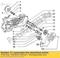wiel as van Piaggio Group, met onderdeel nummer 4781556, bestel je hier online: