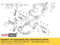 Aprilia AP8121403, Conexão do apoio para os pés traseiro. espaçador, OEM: Aprilia AP8121403