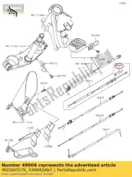 kofferbak, koppelingskabel ex250jcf van Kawasaki, met onderdeel nummer 490060579, bestel je hier online: