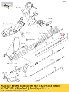 kawasaki 490060579 arranque, cable de embrague ex250jcf - Lado inferior