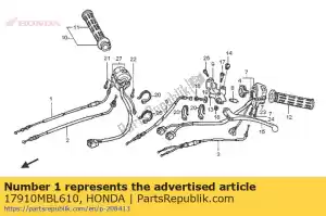 Honda 17910MBL610 cabo comp. a, acelerador - Lado inferior