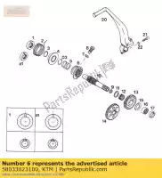 58033023100, KTM, engrenagem catraca kickstarter 18t ktm duke e egs exc rxc super sx 350 400 620 1994 1995, Novo