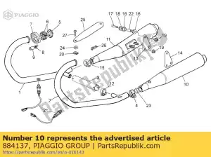 Piaggio Group 884137 lh silencer - Bottom side