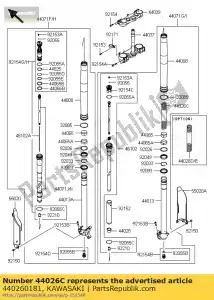 Kawasaki 440260181 garfo dianteiro de mola - Lado inferior