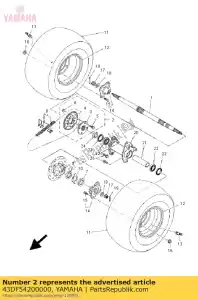 yamaha 43DF54200000 montagem da roda dentada - Lado inferior