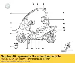 Aquí puede pedir parte plástica de espuma, columna c, derecha de BMW , con el número de pieza 46632329470: