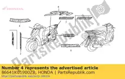 Here you can order the mark (honda) (65mm) *type from Honda, with part number 86641K01900ZB: