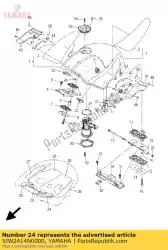 Aquí puede pedir amortiguador, placa 4 de Yamaha , con el número de pieza 5JW2414N0000: