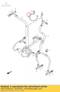 Suzuki 5925105H10 guide, frein hos - La partie au fond