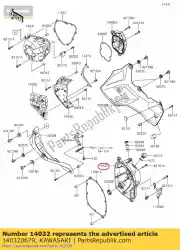 Here you can order the 01 cover-clutch from Kawasaki, with part number 140320679: