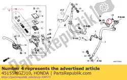 Ici, vous pouvez commander le clamper a, fr. Tuyau de frein auprès de Honda , avec le numéro de pièce 45155MGZJ10: