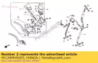 45124MV9003, Honda, Comp. de tuyau, r. fr. frein honda cbr 600 1991 1992 1993 1994, Nouveau