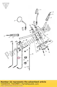 triumph T2046544 cabo de embreagem - Lado inferior