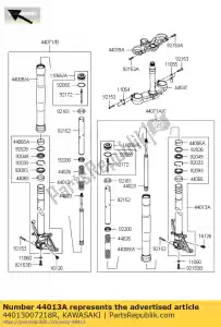 kawasaki 44013007218R tubo-garfo interno, rh, preto zx600 - Lado inferior