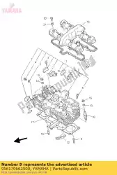 Aqui você pode pedir o parafuso, parafuso prisioneiro 3 em Yamaha , com o número da peça 956170662500: