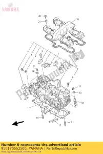 yamaha 956170662500 parafuso, parafuso prisioneiro 3 - Lado inferior