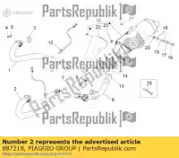 887218, Piaggio Group, tubo di scarico sinistro moto-guzzi stelvio zgulze00, zgulzg00, zgulzu01 1200 2011 2016 2017, Nuovo