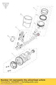 triumph T1121072 pistão circlip - Lado inferior