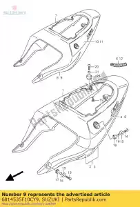 suzuki 6814535F10CY9 tape frame cove - Lado inferior