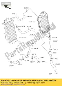 kawasaki 390620302 refroidissement par tuyau, rad.lh-rad. kx450 - La partie au fond