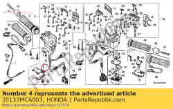 Here you can order the plate b, kill switch setting from Honda, with part number 35133MCA003:
