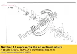 Ici, vous pouvez commander le lecteur de compteur de vitesse auprès de Honda , avec le numéro de pièce 44800149003: