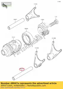 Kawasaki 490471064 rod-shift,l=81 - Bottom side