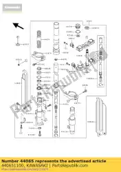 Ici, vous pouvez commander le douille-fourche avant kdx125-a2 auprès de Kawasaki , avec le numéro de pièce 440651100: