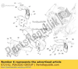 Here you can order the wheel housing central part from Piaggio Group, with part number 672142: